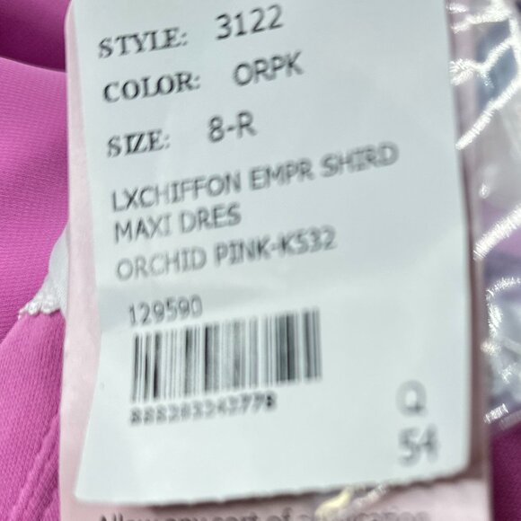 Dessey Collection Strapless Empire Waist Cutout Lux Chiffon Maxi Dress Pink 8R - Picture 12 of 14